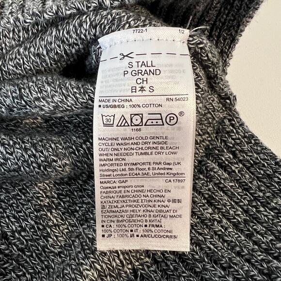 GAP Herringbone Cable Knit Mockneck Sweater Women's S Tall Charcoal Heather Gray - Picture 8 of 10